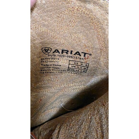 Ariat Heritage Red Leather Western Cowboy Embroidery Boots Women's Size 8 B - Picture 8 of 9